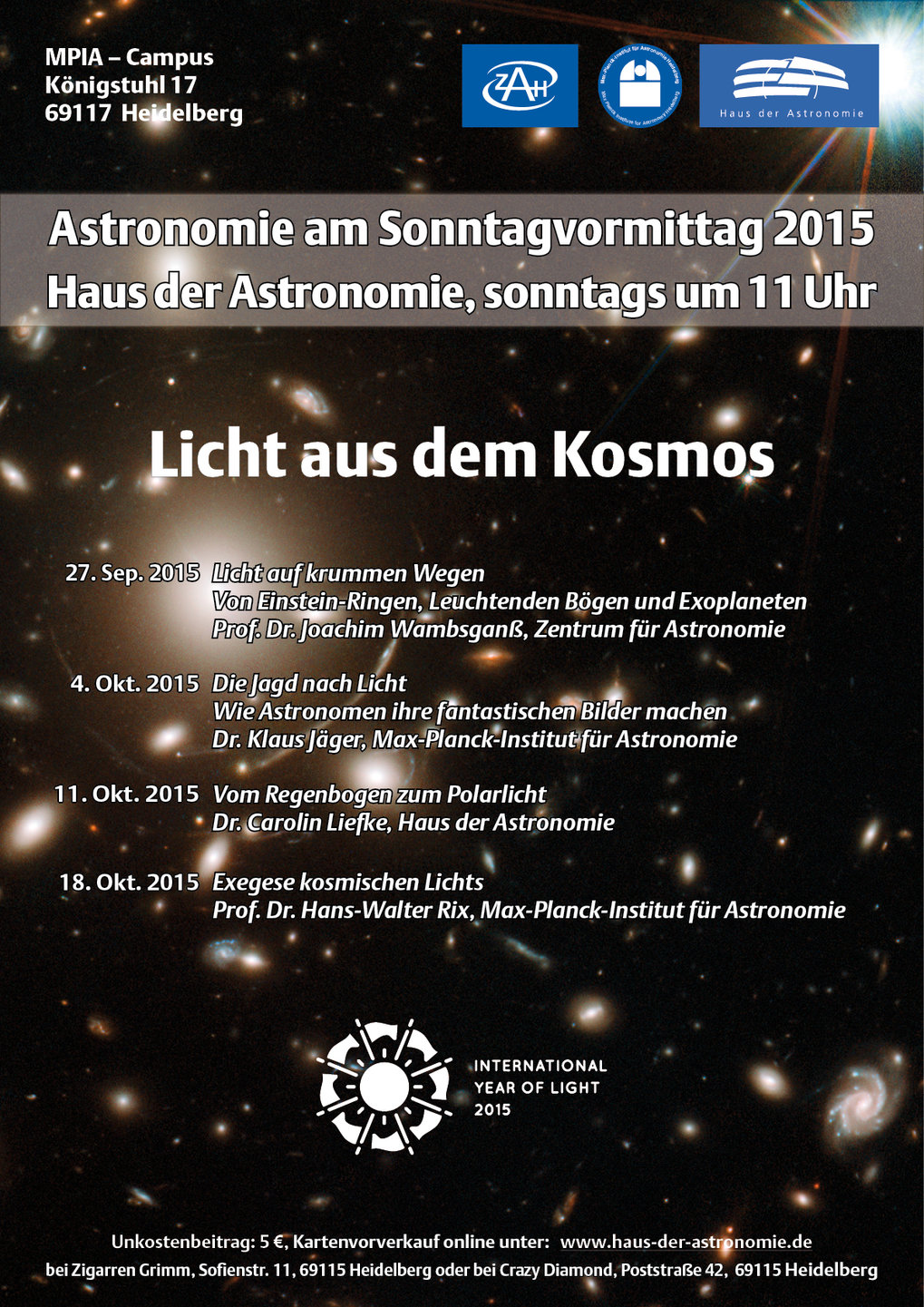 Vortragsreihe "Astronomie am Sonntagvormittag" 2015