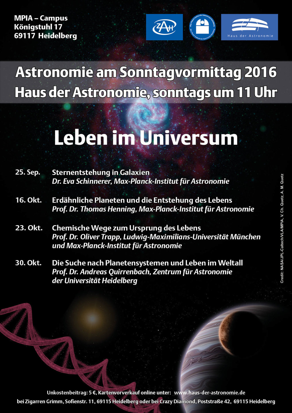 Vortragsreihe "Astronomie am Sonntagvormittag" 2016