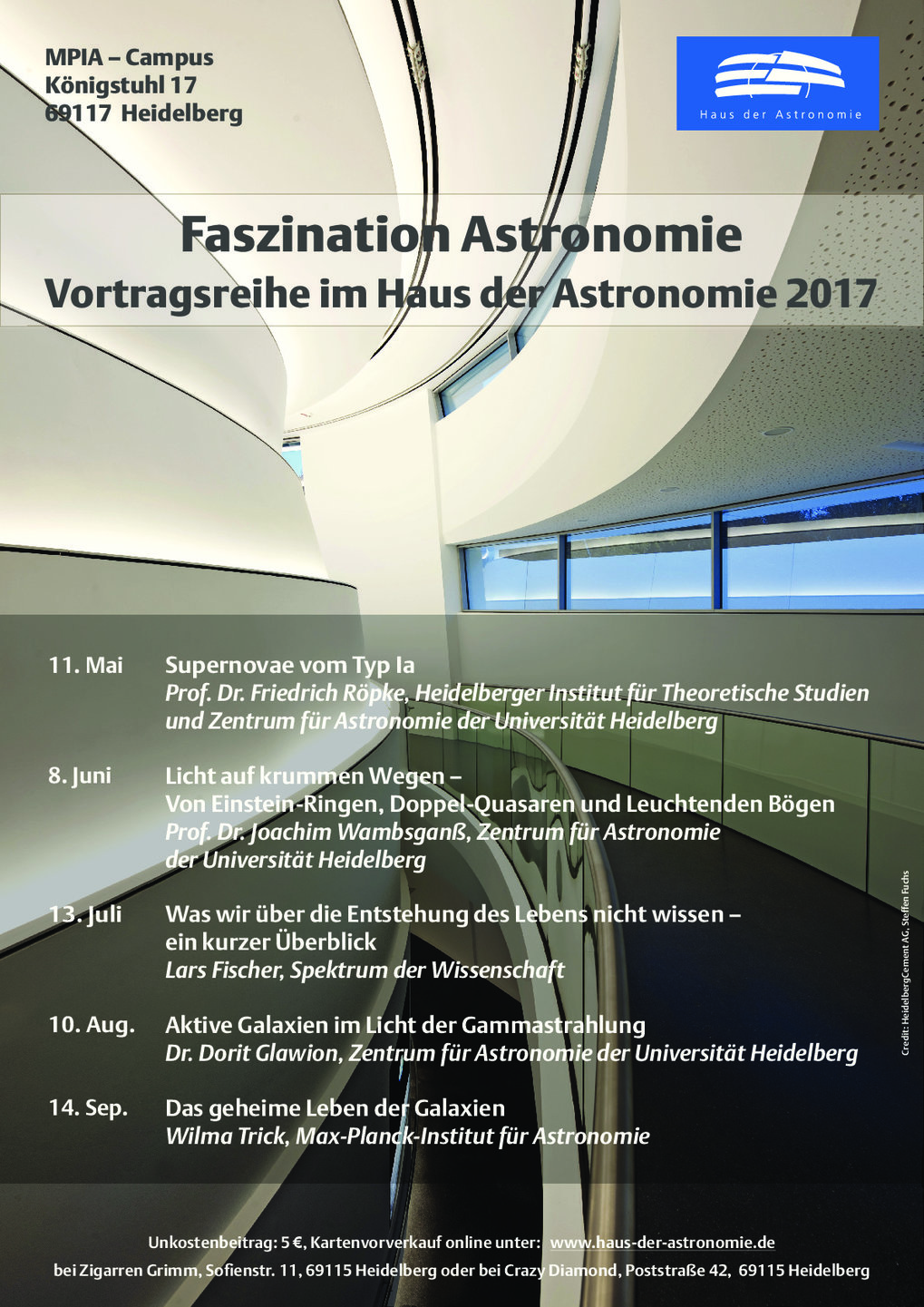 Vortragsreihe "Faszination Astronomie" 2017