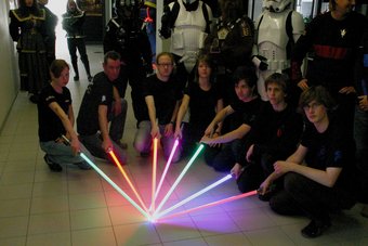 Lichtschwerter in Aktion beim Saberproject Lichtschwerter in Aktion beim Saberproject