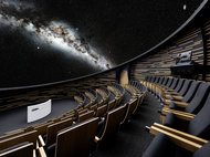 Sitzreihen im Inneren des Auditoriums im Haus der Astronomie