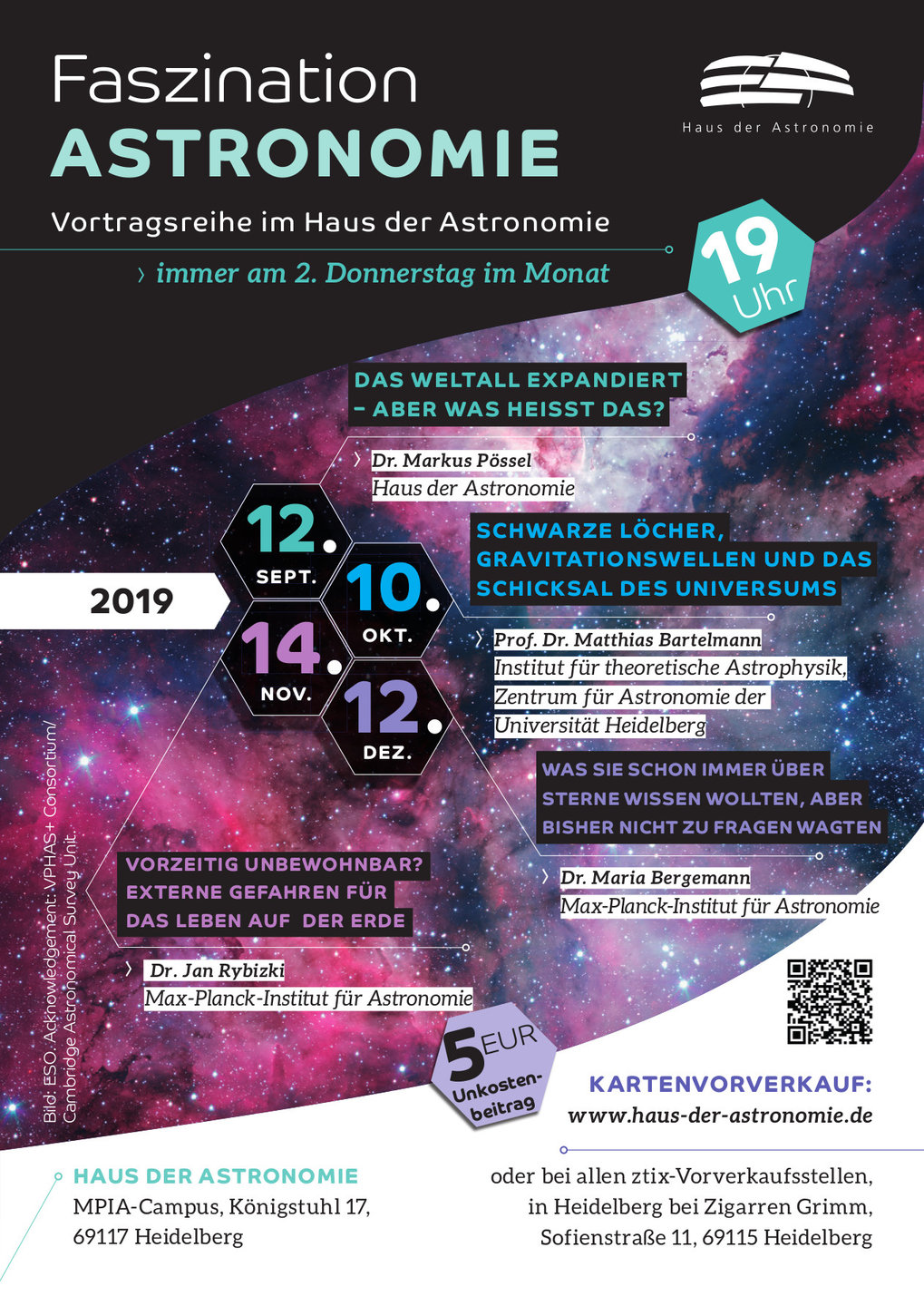 Vortragsreihe "Faszination Astronomie" 2019