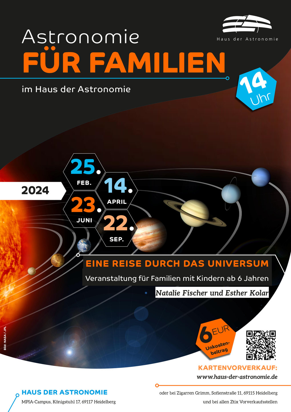 Reise durch das Universum für Familien 2024